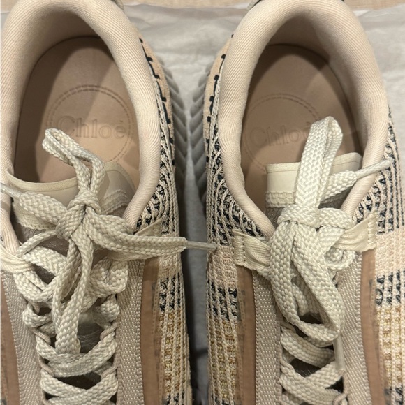 Chloe Nama Platform Sneakers in Biscotti Beige 40 - Picture 3 of 9
